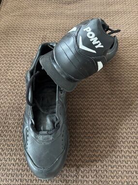 Vintage Pony Men's Black Leather with White Accents. Like New.